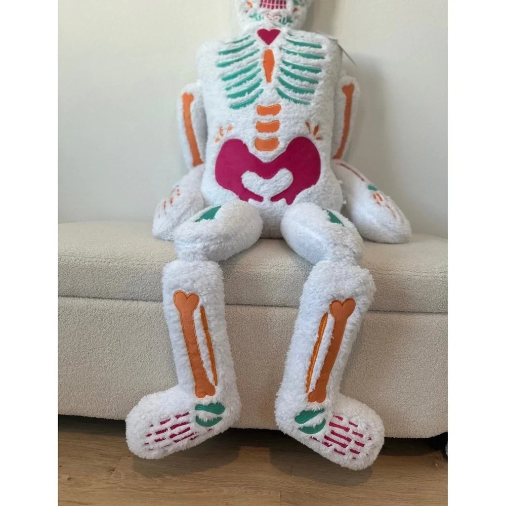 Dia de Los Muertos Sugar Skull Skeleton Large Figural Pillow Day of the Dead NEW